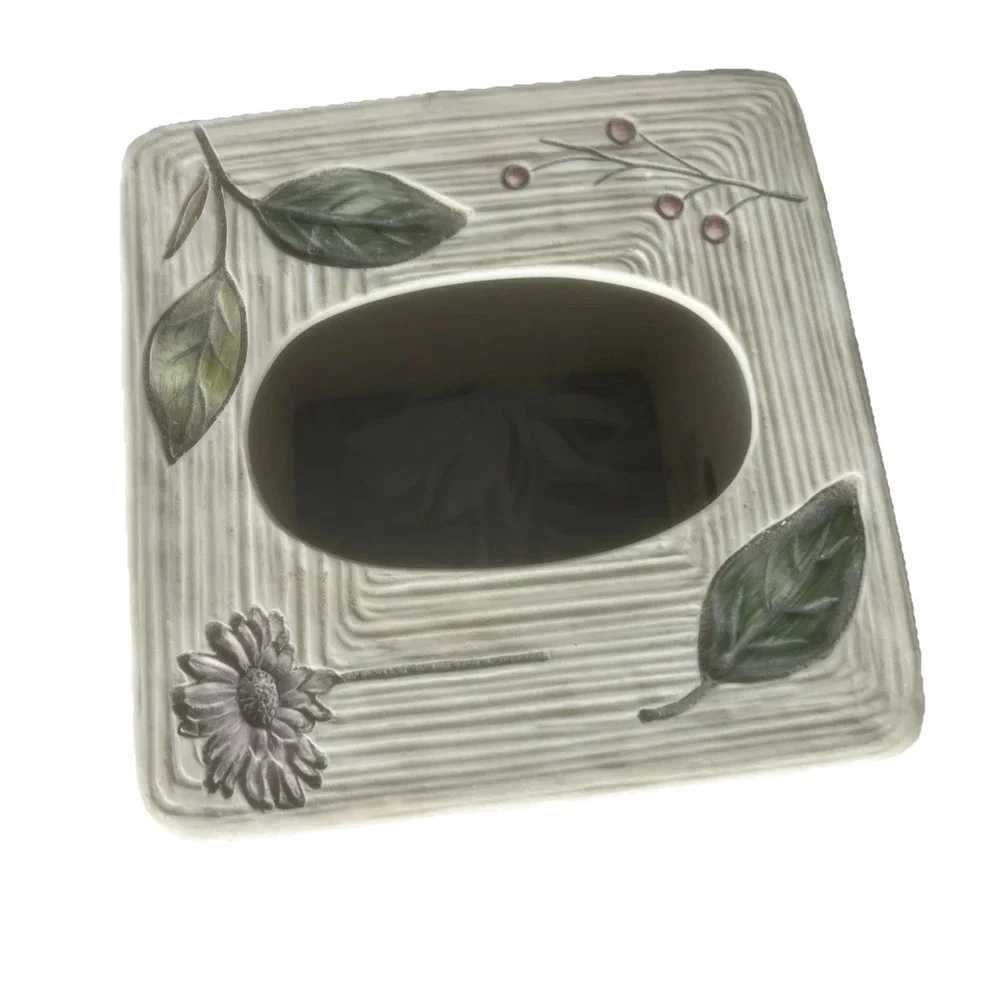 Croscill AUTUMN LEAVES CERAMIC TISSUE‎ BOX COVER TOOTH BRUSH HOLDER bathroom Set